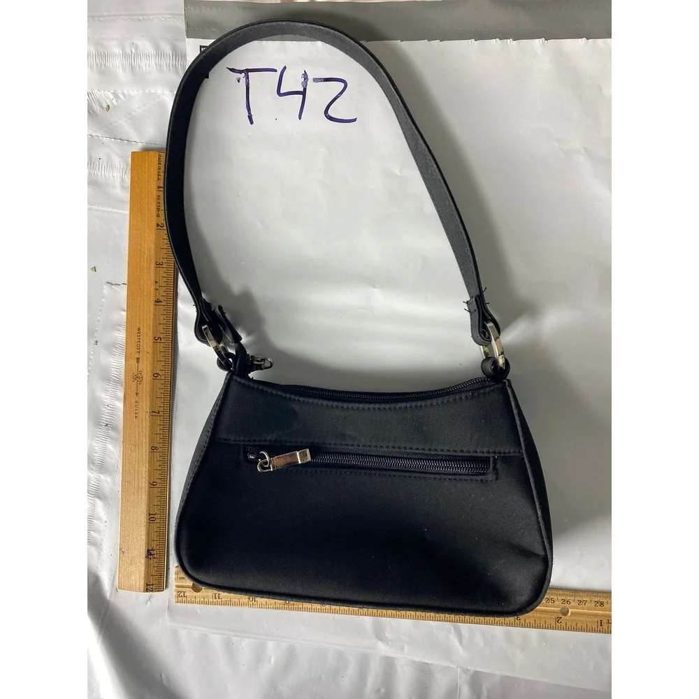 Black Nylon Crossbody Bag Small‎ Shoulder Bag Silver Hardware